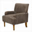 Fauteuil d'appoint rembourré large en velours côtelé large avec pieds en bois massif
