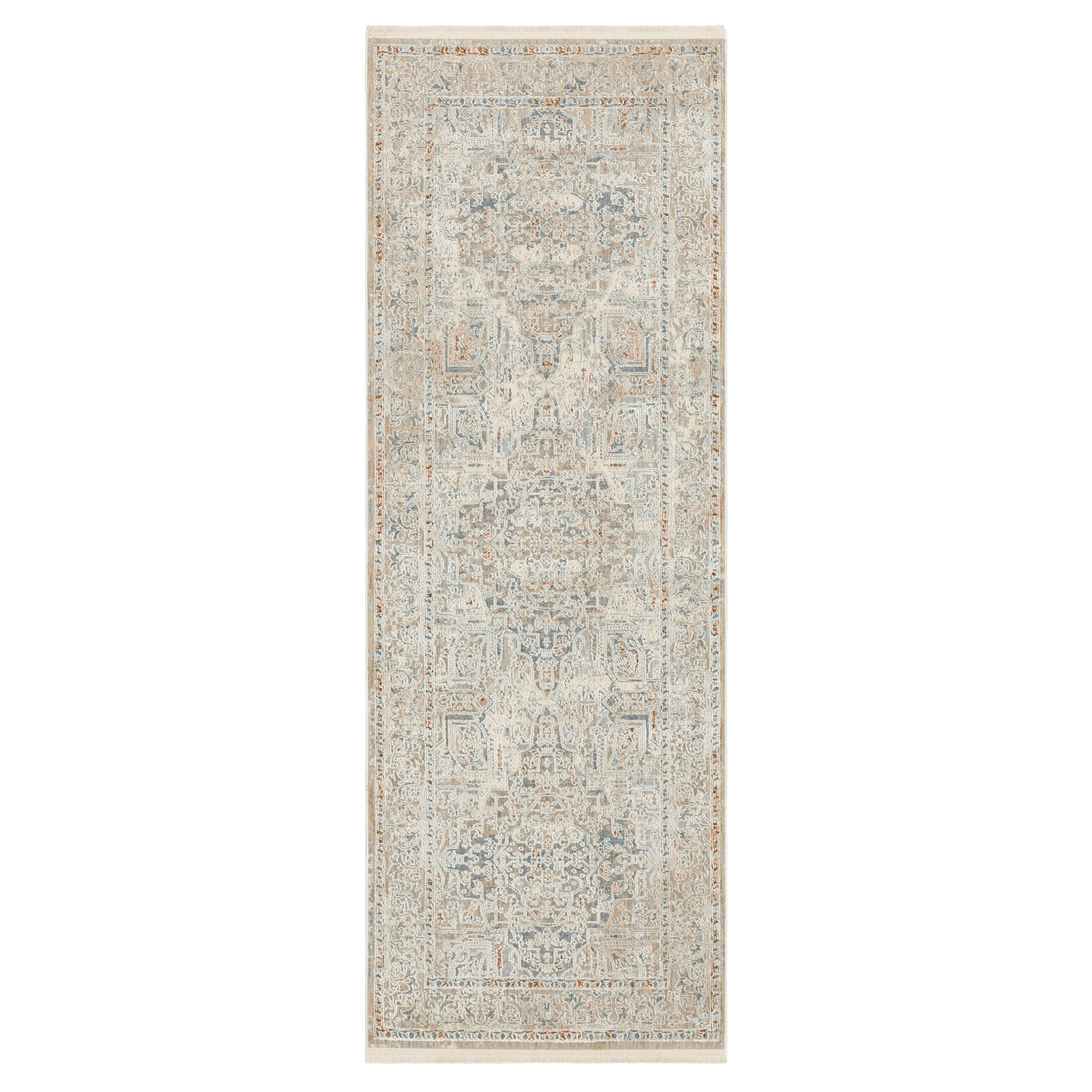 Karastan Via Salaria Woven Polyester Abstract Cream/Beige Area Rug ...