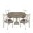 59"W Round White And Gray 5-Pc Dining Table Set, Dining Table Set