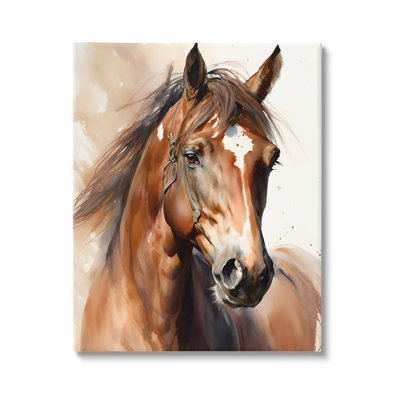 «Brown Horse» par Petals Prints Design, reproduction sur toile tendue