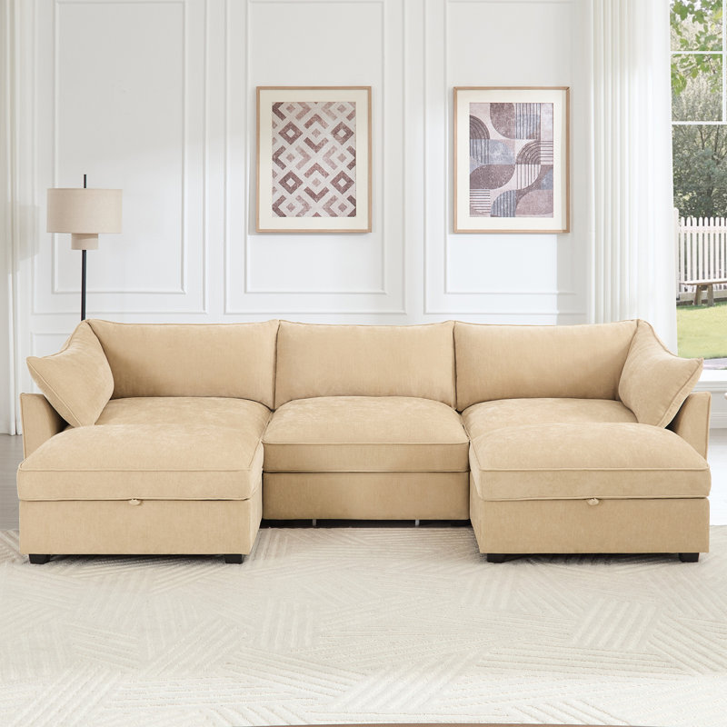 Canapé modulaire en chenille, Chenille blé