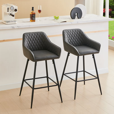 Saarrah 68cm Upholstered Bar Stool with Arms