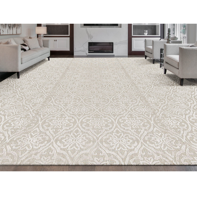 Jakat Wool Damask Area Rug, Rectangle 9'9" x 13'9"