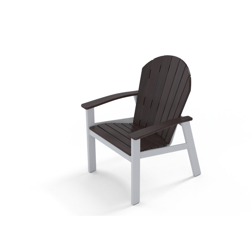 Augusto Outdoor Adirondack Chair, Snow, Chestnut