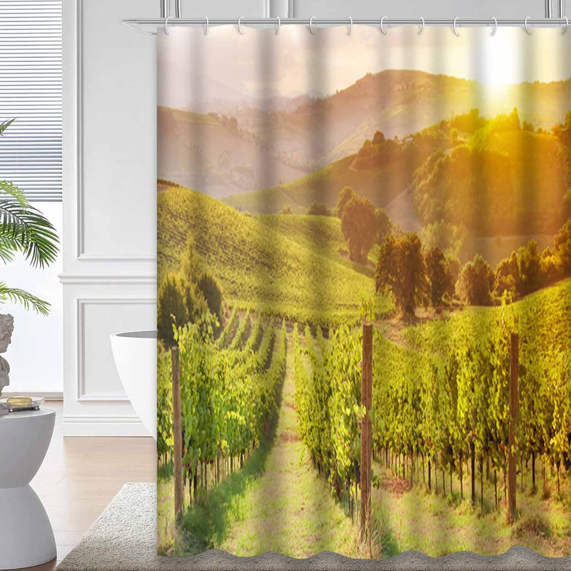 Rideau de douche avec 12 crochets Tuscany, L 72 po x l 84 po