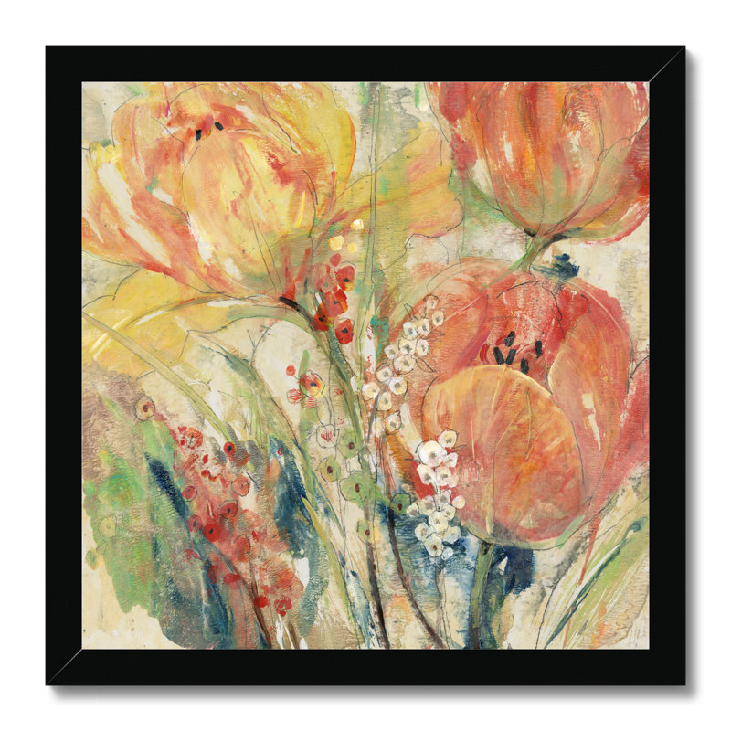 Spring Tulip Array I by Tim OToole - Painting, Black Framed Paper Print, 34cm H x 34cm W