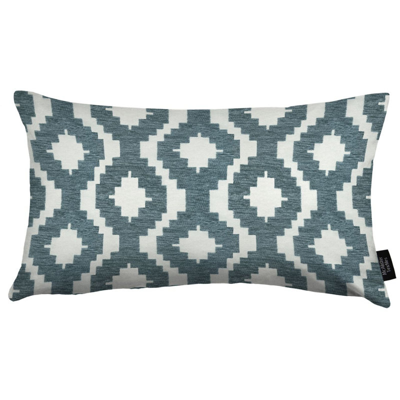 Thaddeus Geometric Rectangular Cushion Cover, 30 x 50cm, Dark Wedgewood Blue