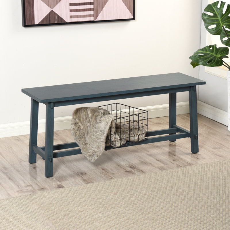 Mabel Slatted Utility Bench - Midnight Blue, Midnight Blue