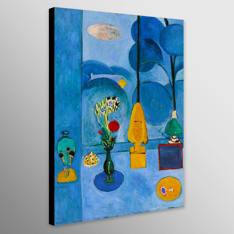 The Blue Window by Henri Matisse - Closed Corner Frame Print on Canvas, 117cm H x 81cm W x 4cm D