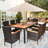 Delisi 8 - Person Acacia Patio Dining Set with Rectangular Table , Cushions Included