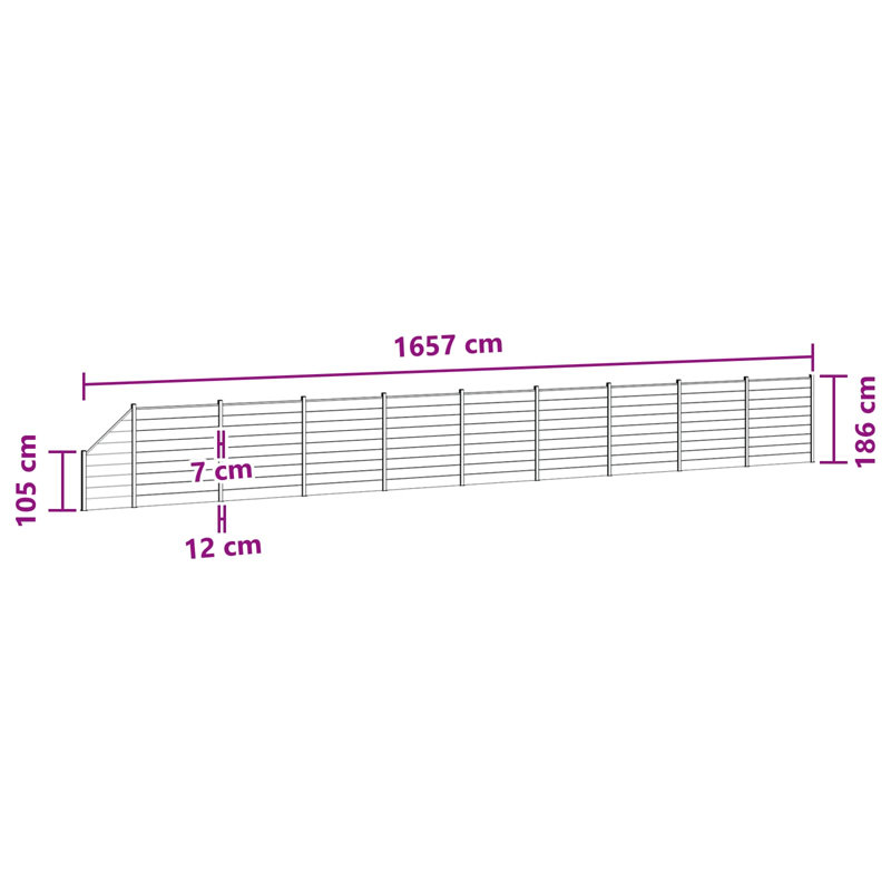 1657 cm W Fencing Kits Fencing with 10 Panel(s) Included, Black