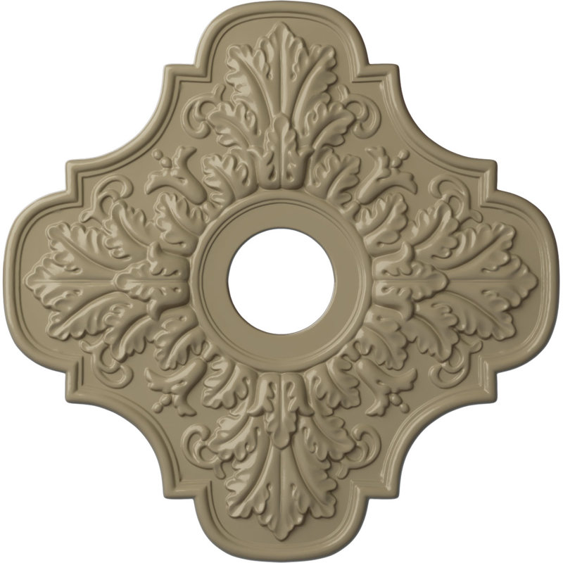 Médaillon de plafond Endurathane Munich, DE 17 1/2 po x P 3 5/8 po x P 1 po (convient aux auvents jusqu'à 5 5/8 po), finition hamamélis peinte à la main