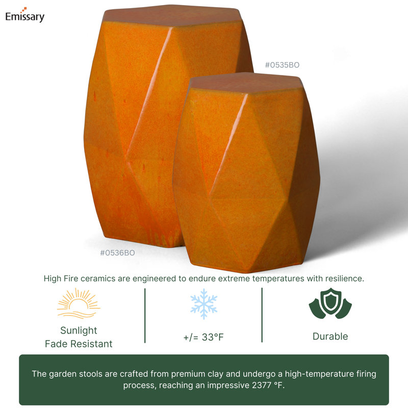 Ibtihal Garden Stool, Orange