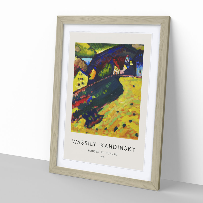 Houses at Murnau by Wassily Kandinsky - Picture Frame Painting, Oak Framed, 48cm H x 36cm W x 2cm D