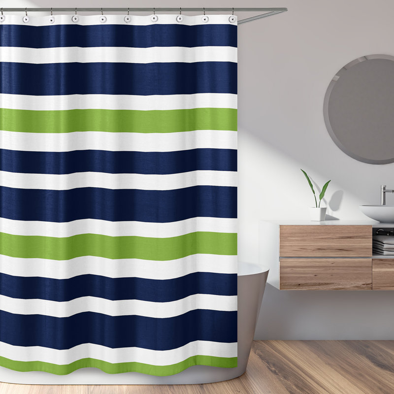 Brushed Microfiber Stripe Single, Blue/Green