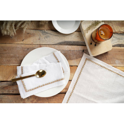 Cotton Napkins | Cultural Charm Embroidered Cotton Napkin - Set of 2