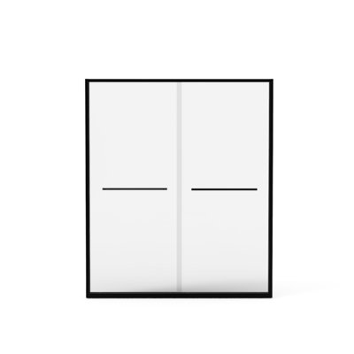 56 - 60"X70" Shower Door, Aluminum Frame, Double Sliding, 8Mm Tempered Glass, Matte Black Hardware, Bathroom, Waterproof, Quick Install Guidance Sliding Enclosure, 60"X70", Process