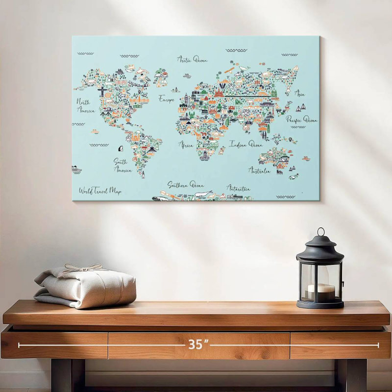 Carte du monde éducatif Keiri II, H 16 po x l 24 po
