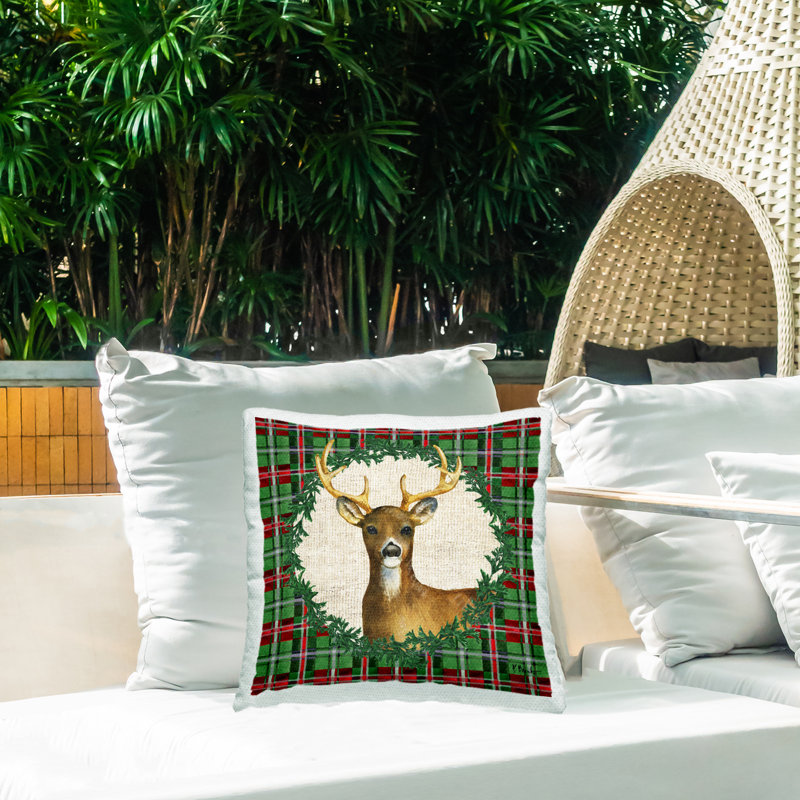 Coussin d'extérieur à imprimé écossais Stupell Industries