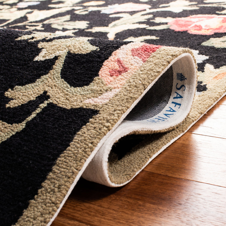 Hollander Hand-Hooked Wool Black Area Rug