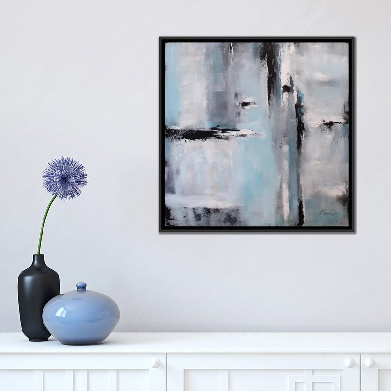 «Rain», reproduction sur toile, H 18 po x l 18 po x P 1,5 po, Toile encadrée noire, Pas de tapis