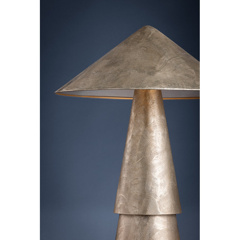 Foxton Table Lamp in Warm Leaf, Silver, Silver