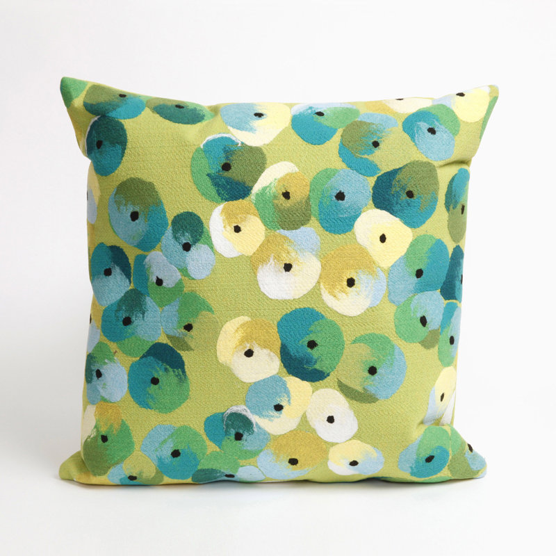 Vision II Pansy Outdoor Square Pillow Cover & Insert, Lime