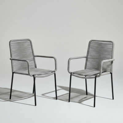 Brittany Stackable Rope Patio Dining Armchair