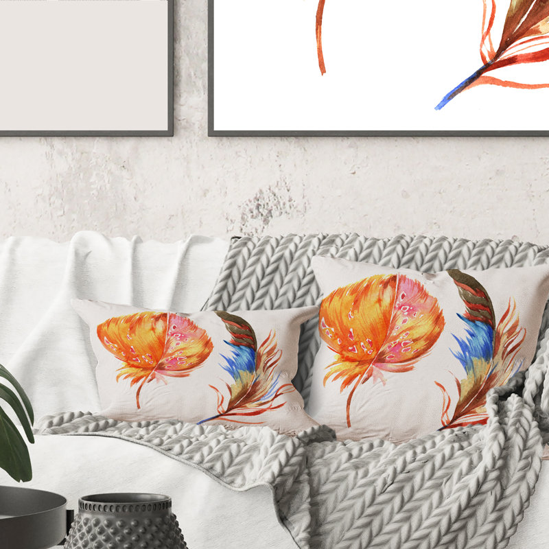Housse et insert de coussin carré en plumes de l'aile I, 18" x 18"
