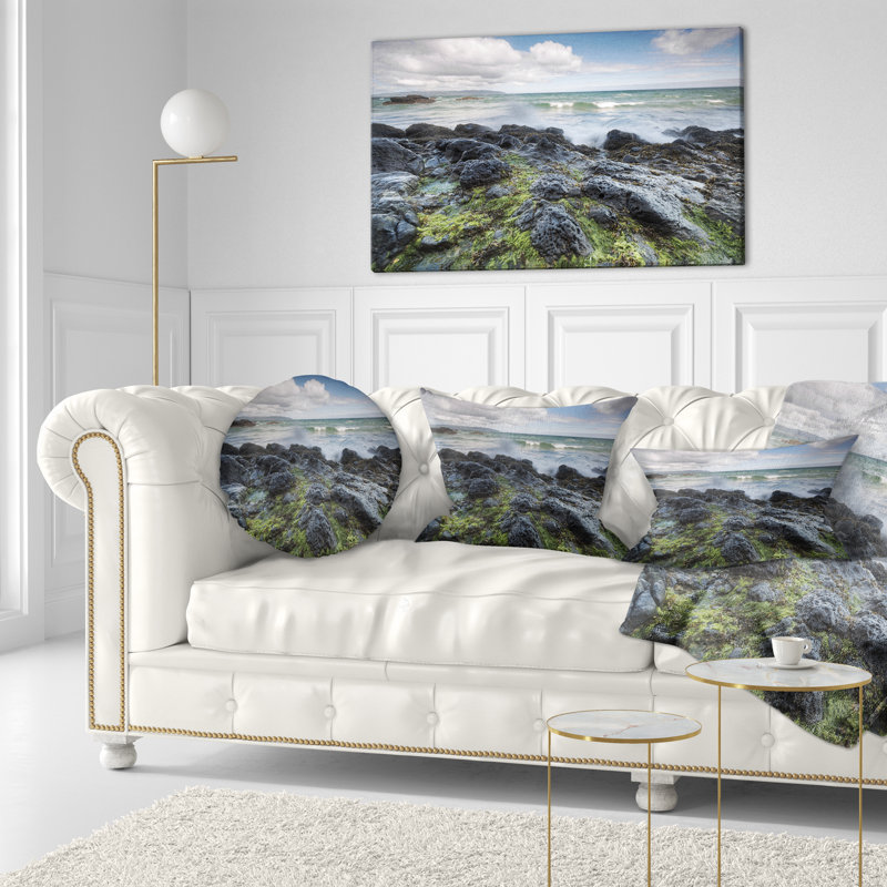Housse et insert de coussin rectangulaire Rocky North Ireland Seashore