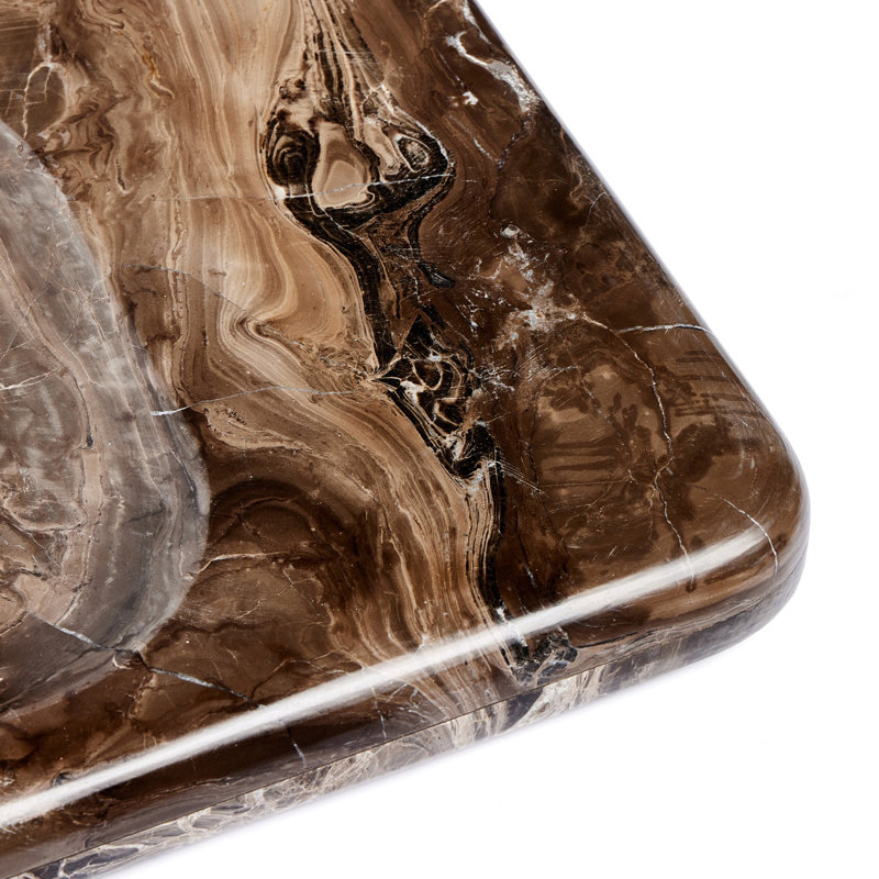 Rossi Marble Decorative Plate, Rocky Brown Marble