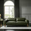 Canapé modulaire vert en cuir véritable-131637872
