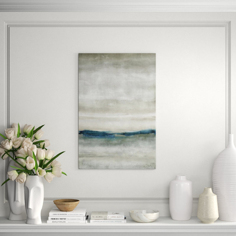 Rain At Sea Painting by Elena Carlie, Glass Coat, 36" H x 24" W x 1.5" D