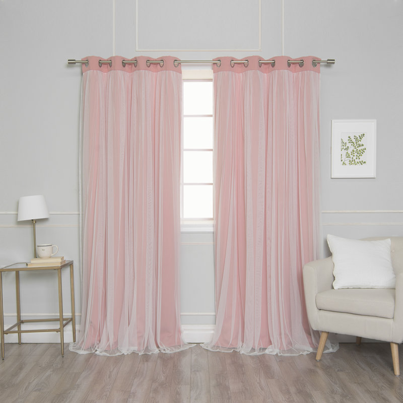 Yacine Blackout Single Curtain Panel, Coral