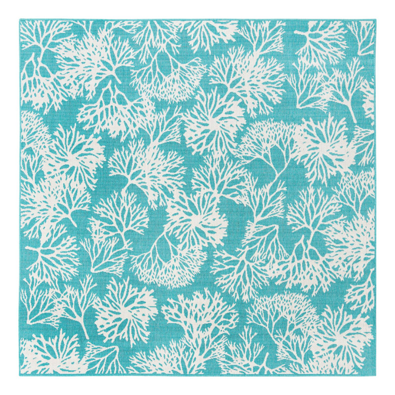 Floral Indoor / Outdoor Rug, Square 7'10"