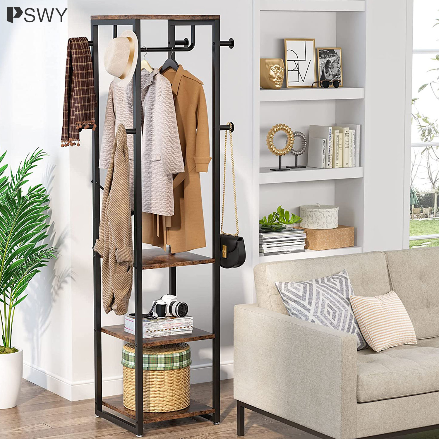 PSWY Freestanding 8 - Hook Coat Rack | Wayfair