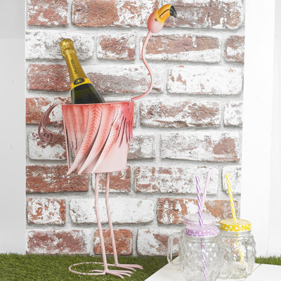 Caelynn Metal Flamingo Ice Bucket