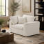 Ensemble de canapé modulaire 3 pièces, 2 places + 1 place + repose-pieds mobile, canapé en chenille avec structure en bois massif, comprend 2 coussins décoratifs, ensemble de salon moderne à assise profonde-959661932