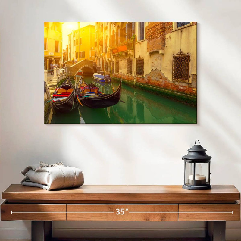 Gondoles du canal Ravi à Venise, H 16 po x l 24 po