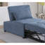 Lit convertible moderne gris-bleu avec assise rembourrée