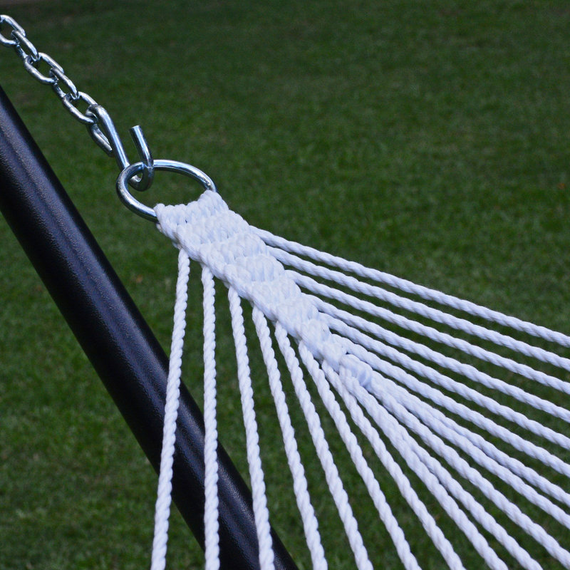 13' Blue and Green Striped Quilted Hammock with Pillow