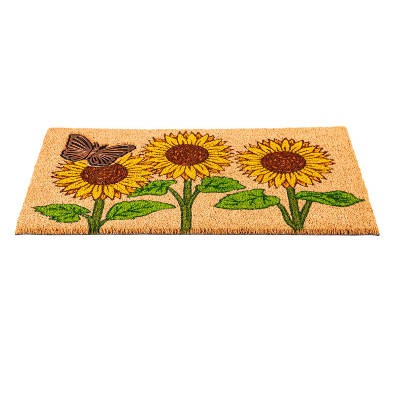 Tapis de tournesol avec papillon en relief