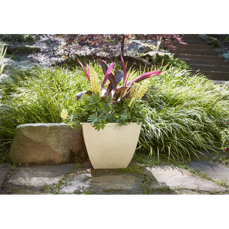 Pot à fleurs carré en résine Newland, Os, H 13,5 po x l 16 po x P 16 po