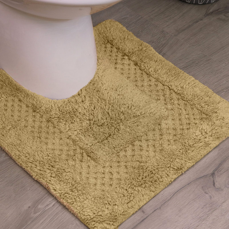 Classy Absorbent Cotton Soft Contour Rug, Linen