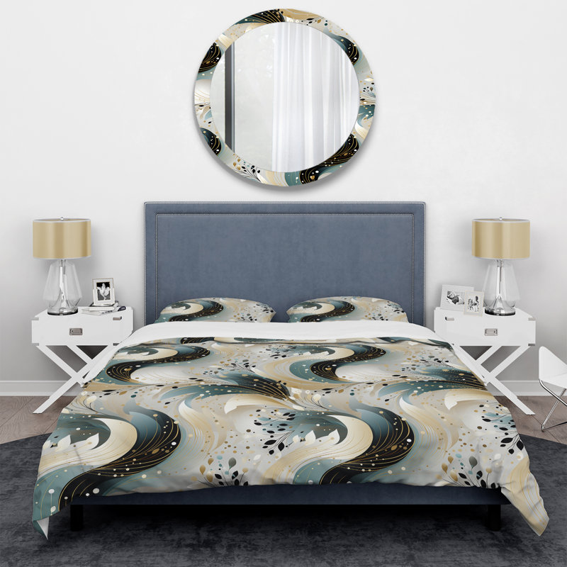 Green And White Sparkling Dazzle Glamour - Ensemble de housse de couette glam