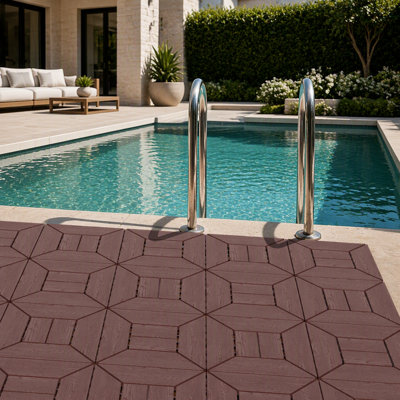 Dalles de terrasse emboîtables à poser soi-même, installation facile pour l'intérieur et l'extérieur, dalles de balcon de 30 cm (12 pouces), 44 pièces brunes