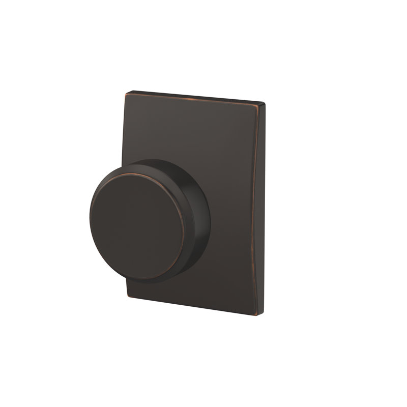 Bowery Non-Turning Knob with Century Trim, Aged Bronze, 3.86" H x 2.74" W x 2.21" D