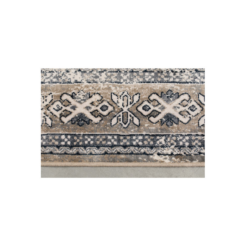 Mahal Oriental Area Rug in Gray/Brown/Beige, Rectangle 6' x 8'