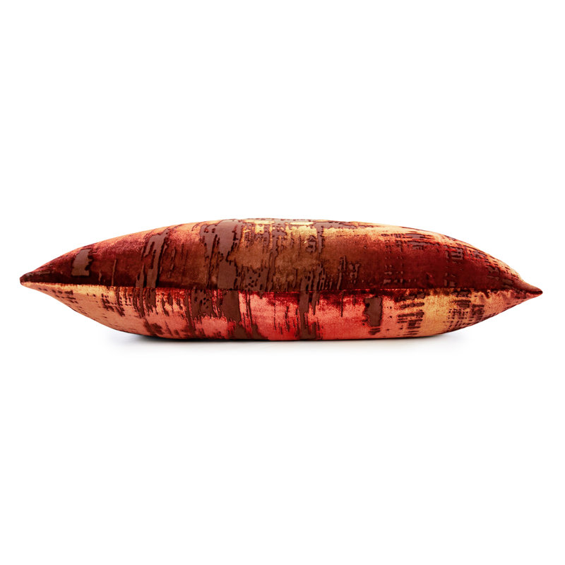 Brush Stroke Square Pillow Cover & Insert, 22"H x 22"W, Paprika