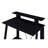 Black Desk With Rectangular Shape And Storage Drawers Two A Robust Synthetic Wood Structure